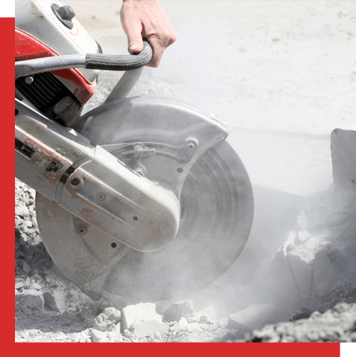 Removing concrete and refinish hazardous using excavators