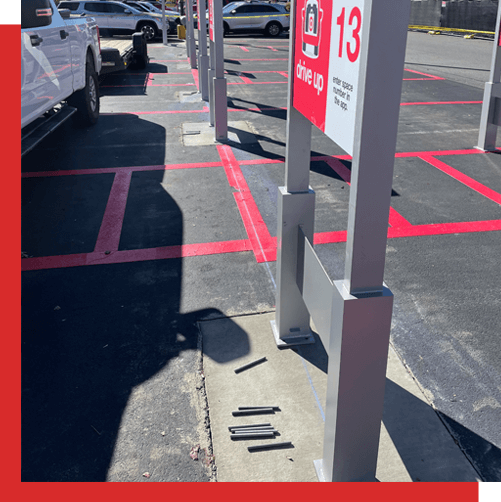 Signage and Bollard Installation | Cardinal Concrete - sb1