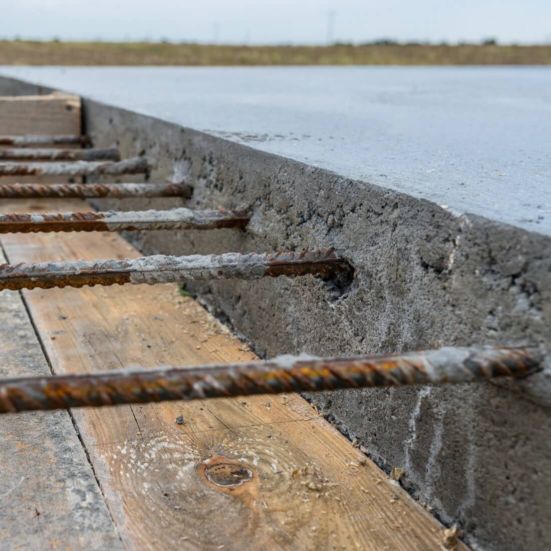 Reinforced Concrete Slab Sticks Photo